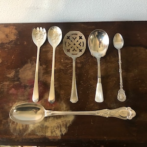 Vintage Serving Utensils YOU PICK Silverplate Sterling Silver Spoons Fruit Servers Tomato Server Cocktail Stir Spoon