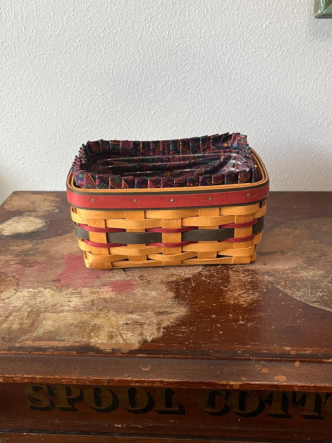 Vintage Longaberger Handmade Father's Day Basket Hand Woven Vintage Longaberger Handmade Father's Day Basket Hand Woven
