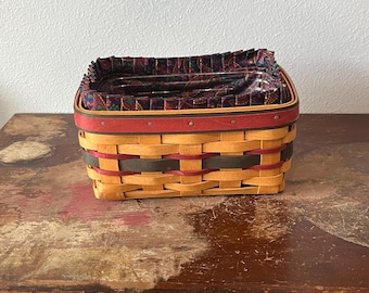 Vintage Longaberger Handmade Father’s Day Basket Hand Woven Paisley Liner 1996 Limited Edition Collectible Basket Dresden, Ohio