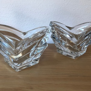 Vintage Pair of Glass Tulip Style Candle Holders