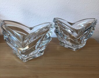 Vintage Pair of Glass Tulip Style Candle Holders
