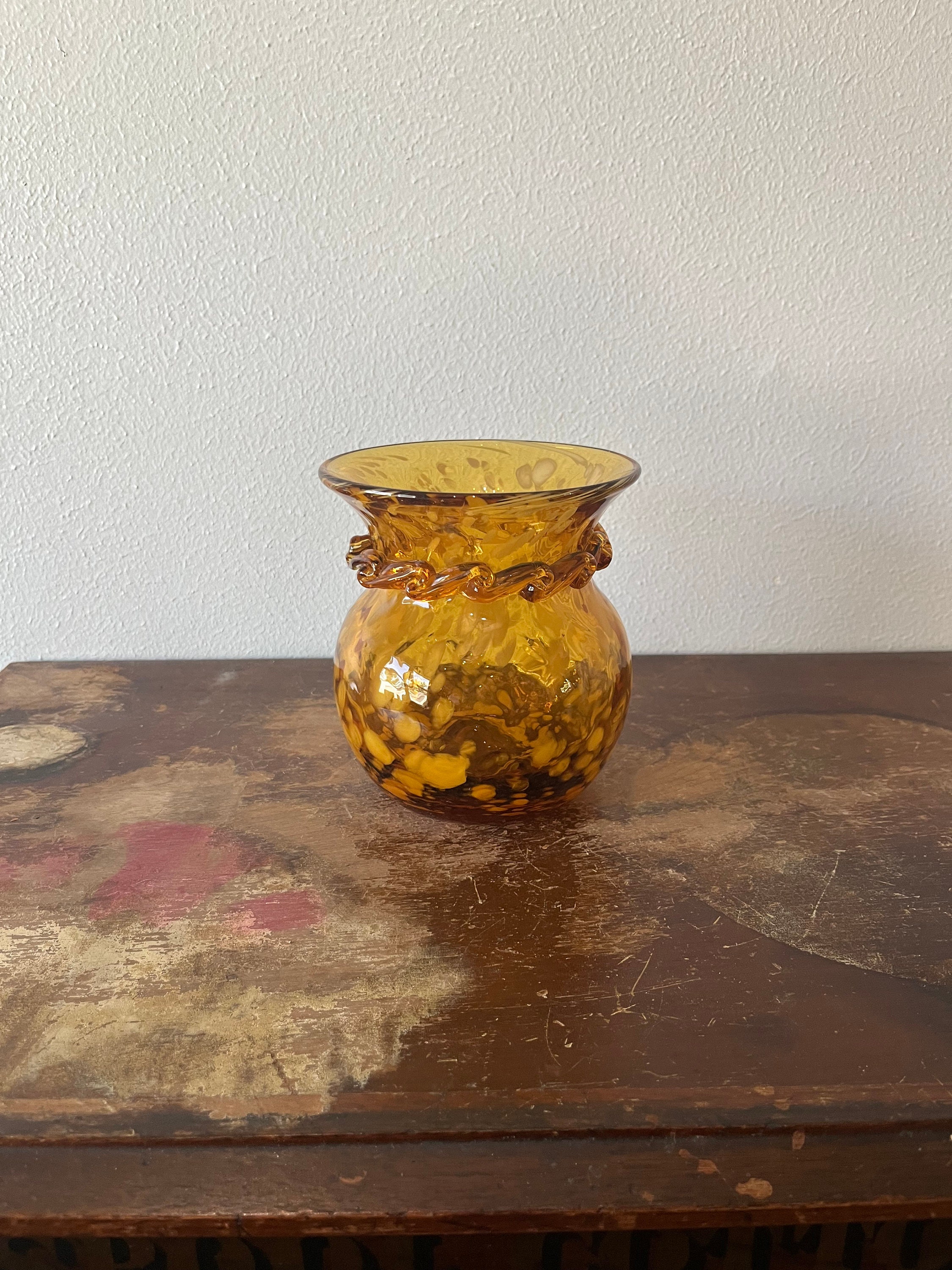 Vintage German Glass Vase - Etsy