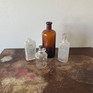 Vintage Bottles YOU PICK Brown Glass Clear Glass Bottles Oddities Bottle Measure Old Glass Small Bottles Americana Vintage Glass Bottles