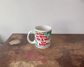 Vintage American Greetings Lottery Coffee Mug Office Mug Conversation Starter