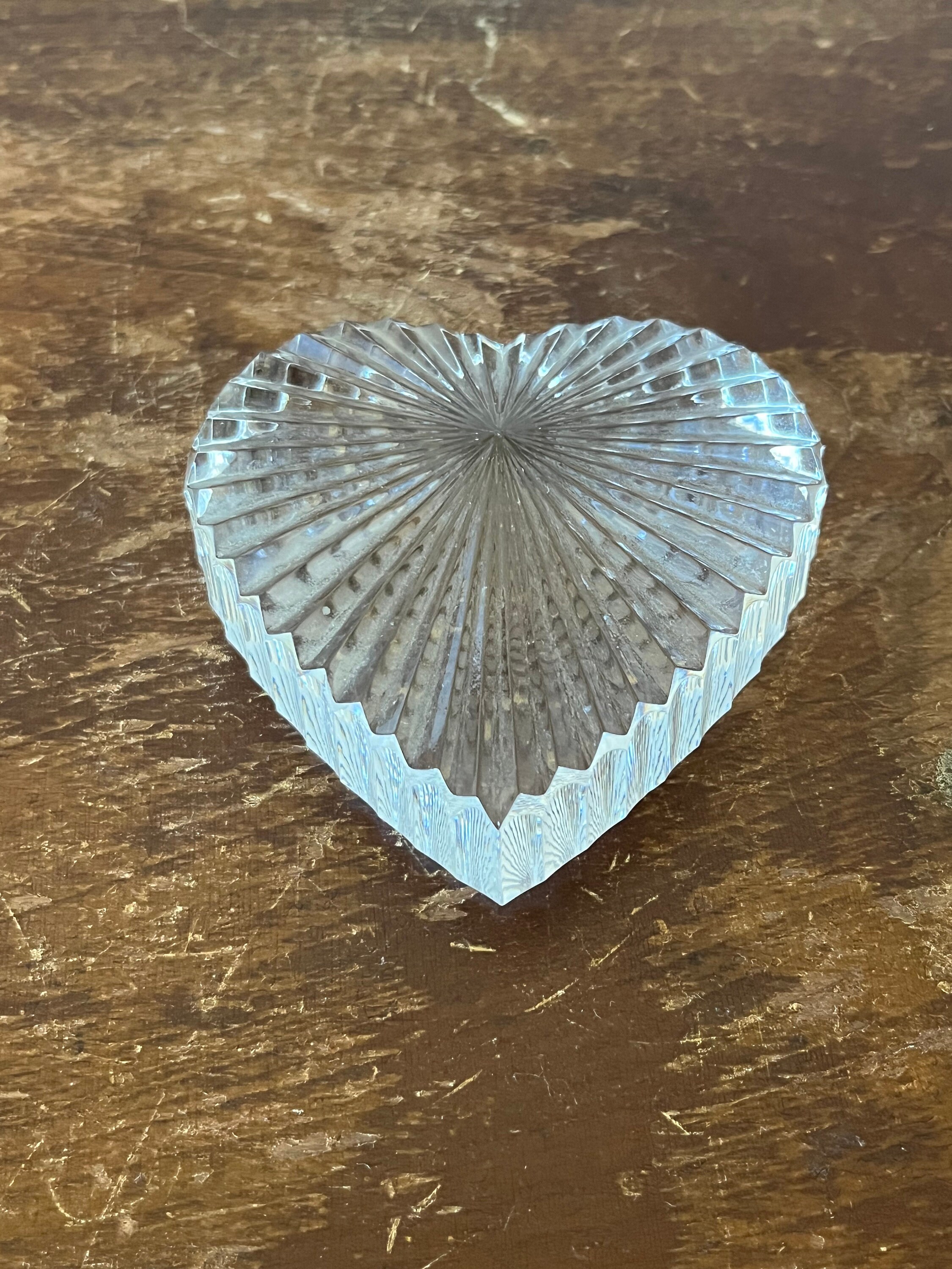 Waterford Cut Crystal Heart Paperweight Fluted Design Acid Etsy
