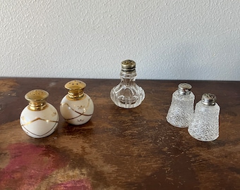 Vintage Shakers Salt and Pepper Shakers YOU PICK Crystal Glass Ceramic Table Decor Table Accent Hosting Dinner Party Brunch Muffineer