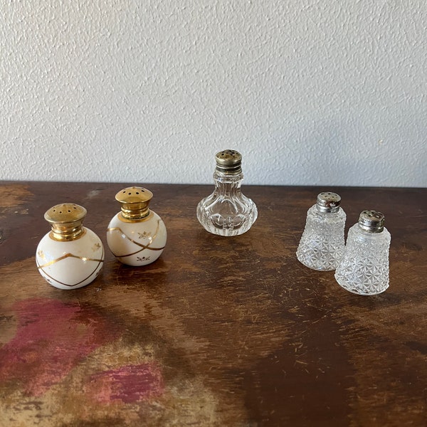 Vintage Shakers Salt and Pepper Shakers YOU PICK Crystal Glass Ceramic Table Decor Table Accent Hosting Dinner Party Brunch Muffineer