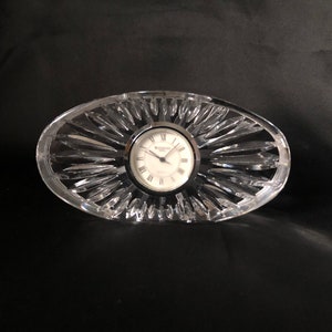 Waterford Cut Crystal Oval Desk Clock