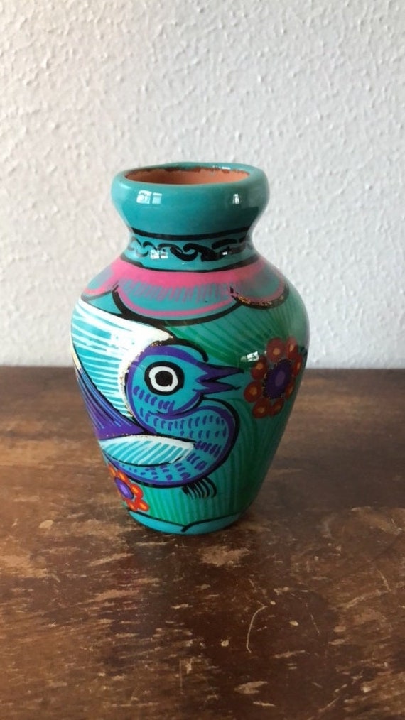 Mexican White Clay Decorative Vase