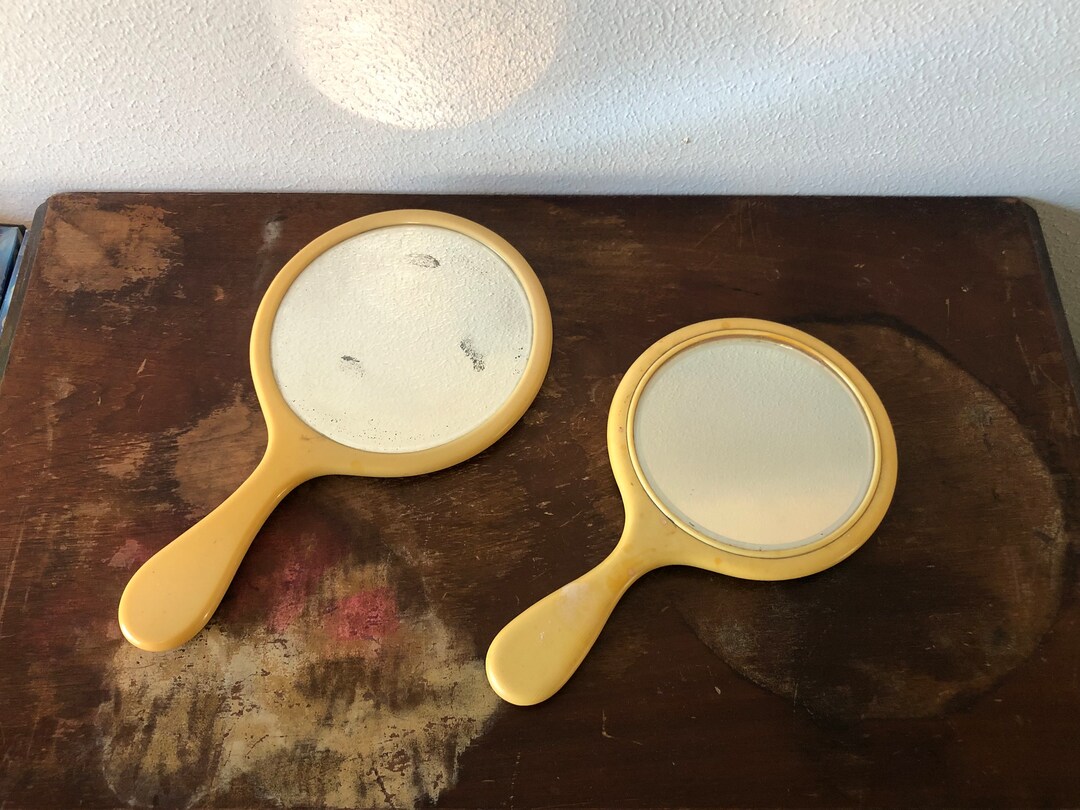 Vintage french Ivory Celluloid Hand Mirrors Vanity Decor YOU PICK Ivory