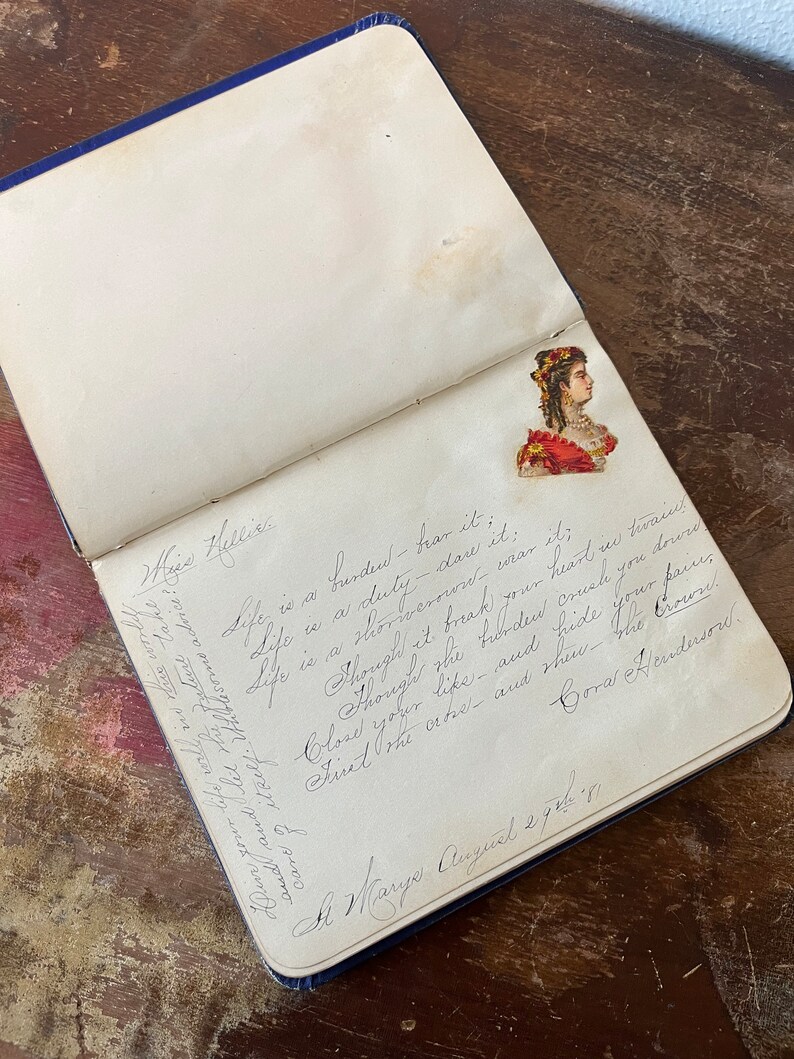 Ohio Mid-1800s Birthday Album Handwritten Notes From Friends and Family ...