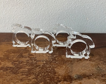 Vintage Dept 56 Acrylic Bunny Napkin Rings Easter Table Accent Tablescaping Dinner Party Bridal Shower Cloth Napkin Accent