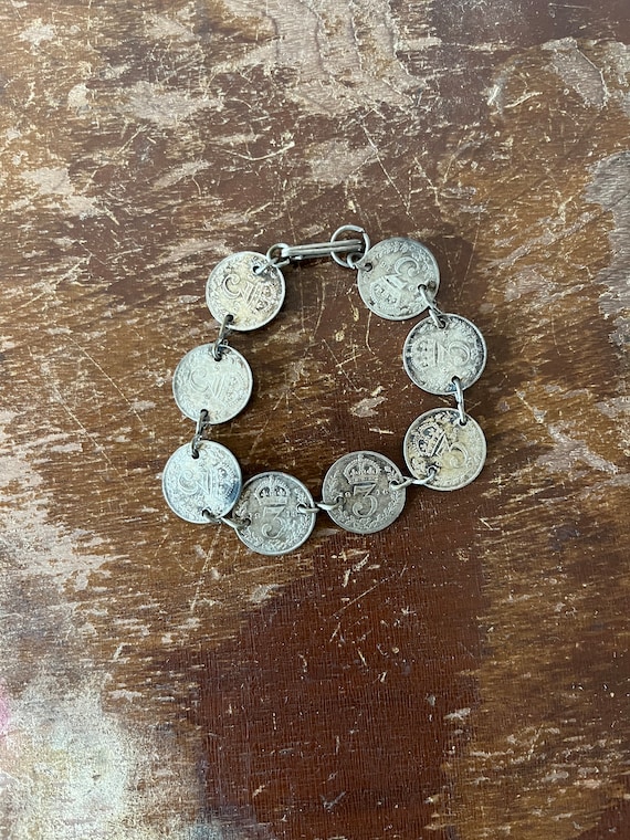 1913 - 1918 Three Pence Bracelet Great Britain Sil