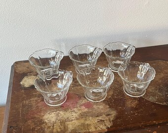 Vintage Heisey Marked Empress Set of 6 Tea Cups Buffet Hosting Tea Time Coffee Service Heisey Elegant Glass Ohio Glass