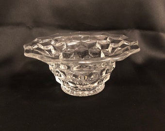 Fostoria “America” Cube Pattern Bowl 6.25” Decorator Bowl Candy Bowl American Glass Table Accent Decor Hosting Serving