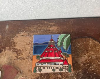 Artisan Decorated Ceramic Tile Trivet Table Accent Stoneware Tile