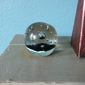 Vintage Art Glass Controlled Bubble Paperweight