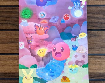 Slime Rancher Illustration A4 Art Print, Indie Video game, Digital Art Print
