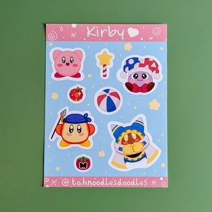 Kirby Sticker Sheet | Stickers | Video Game Stickers