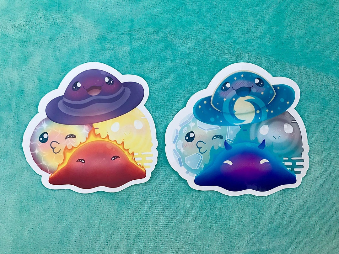 Slime Rancher Glossy Waterproof Stickers, Dervish, Fire, Mosaic and