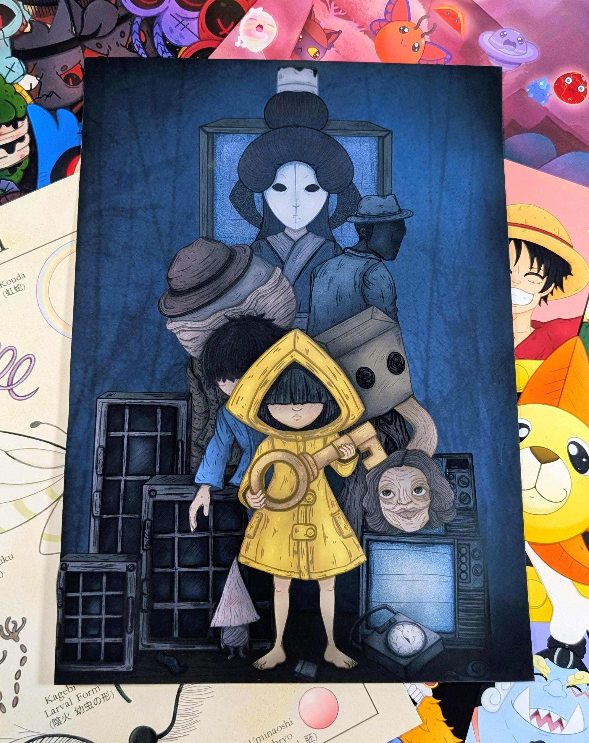 Tiny Nightmares Illustration A4 Art Print, Indie Video Game, Six and ...