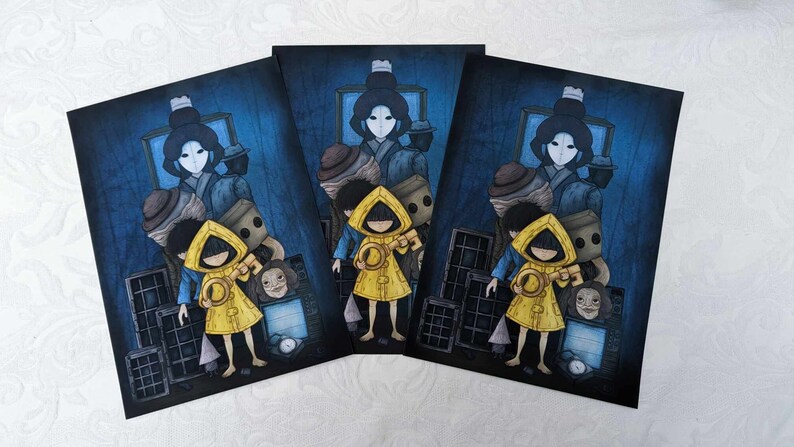 Tiny Nightmares Illustration A4 Art Print, Indie Video Game, Six and ...