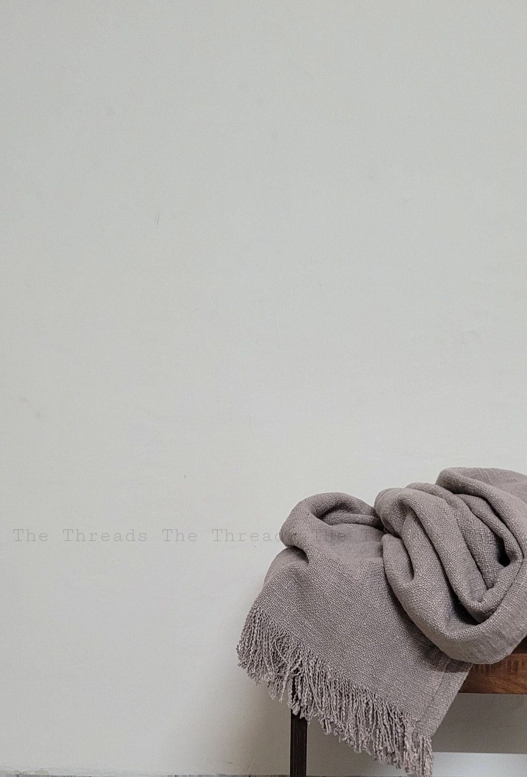 Hand Loom Woven Beige Cream Color Sofa Throw Blankets Decorative