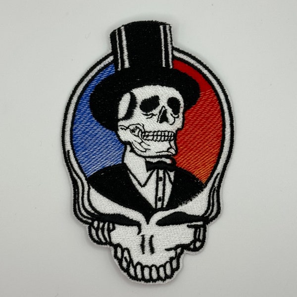 Grateful Dead Spring 1990 Top Hat Stealie Iron On Patch