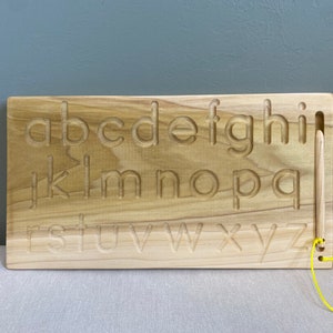Montessori Alphabet Tracing Board Made of Wood Hand Writing Latin