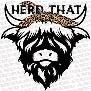 Herde Die Leopard Highland Kuh Sublimation PNG kommerzielle Nutzung