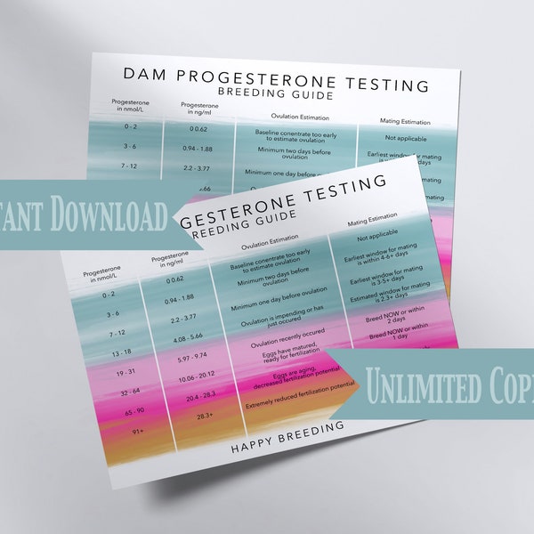 Dam Progesterone Chart Breeder Files Digital Printables