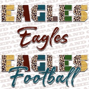 Eagles Leapard Fall Boho Football Sublimation PNG Commercial Use