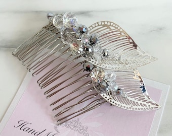 Handmade Silver Leaf Bridal Hair Comb