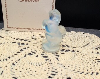 Vintage Sabino France Opalescent Glass Pekingese Dog Figurine French Art Deco