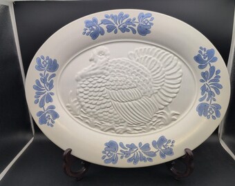 VTG Pfaltzgraff Yorketowne Embossed Turkey Platter 18" Large Oval Serving Tray