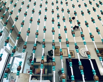 Cortina de cuentas estilo bohemio - Cordones de cuentas para puerta de madera