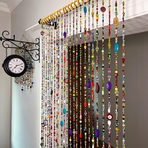 Colorful Hippie Beaded Curtain - Doorway Curtain - Door Curtain - Beaded Door Curtain - Bead Strands - Beaded Door Strands - Boho Beads