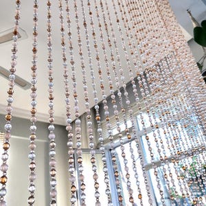 Champagne Soft Pink Beaded Curtain, Beaded Door Hanging, Beaded Curtain Room Divider, Bead Strands, Beaded Doorway Curtain, Beaded Hanging