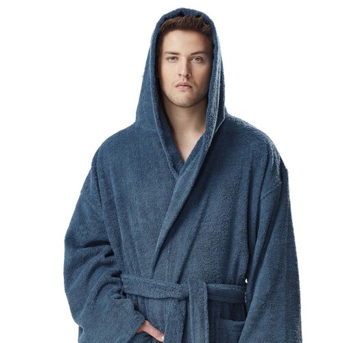 Men's Hooded Classic Turkish Cotton Terry Bathrobe Etsy