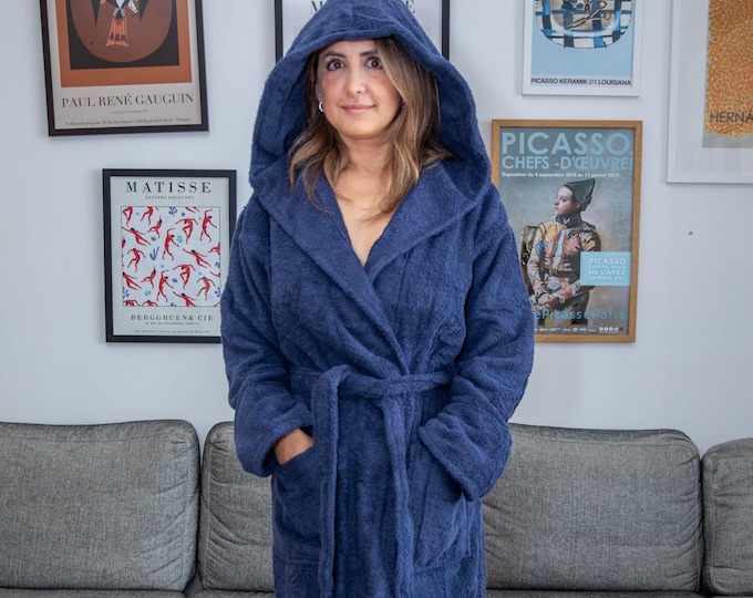 Unisex Full Length Long Hooded GOTS Certified ORGANIC Turkish Cotton Terry Bathrobe