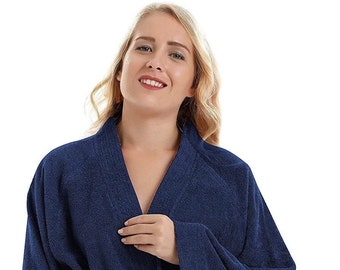 Women's Turkish Cotton Terry Kimono Style Bathrobe