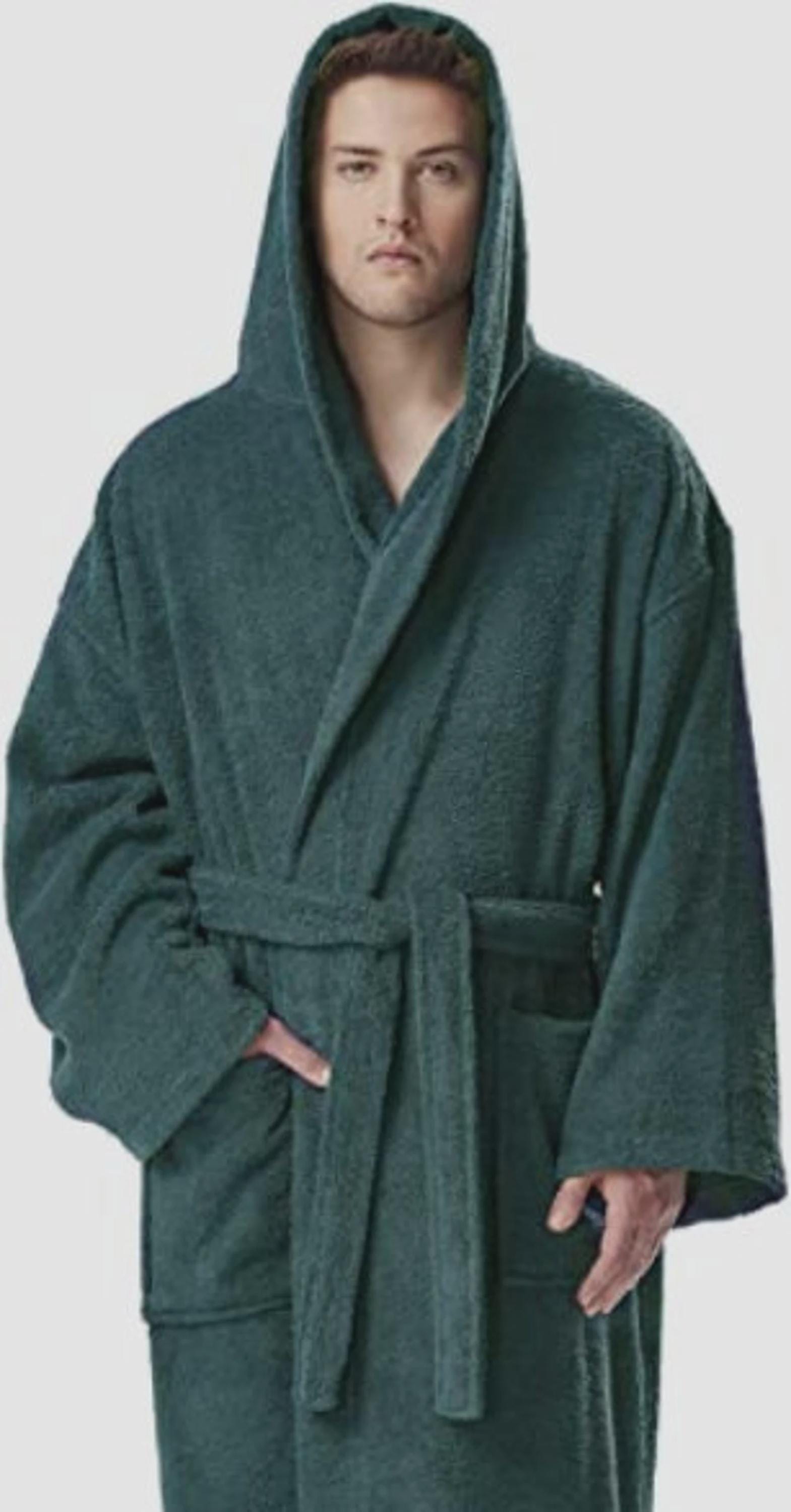 ankle length dressing gown mens Black Robe Mens - Chambray