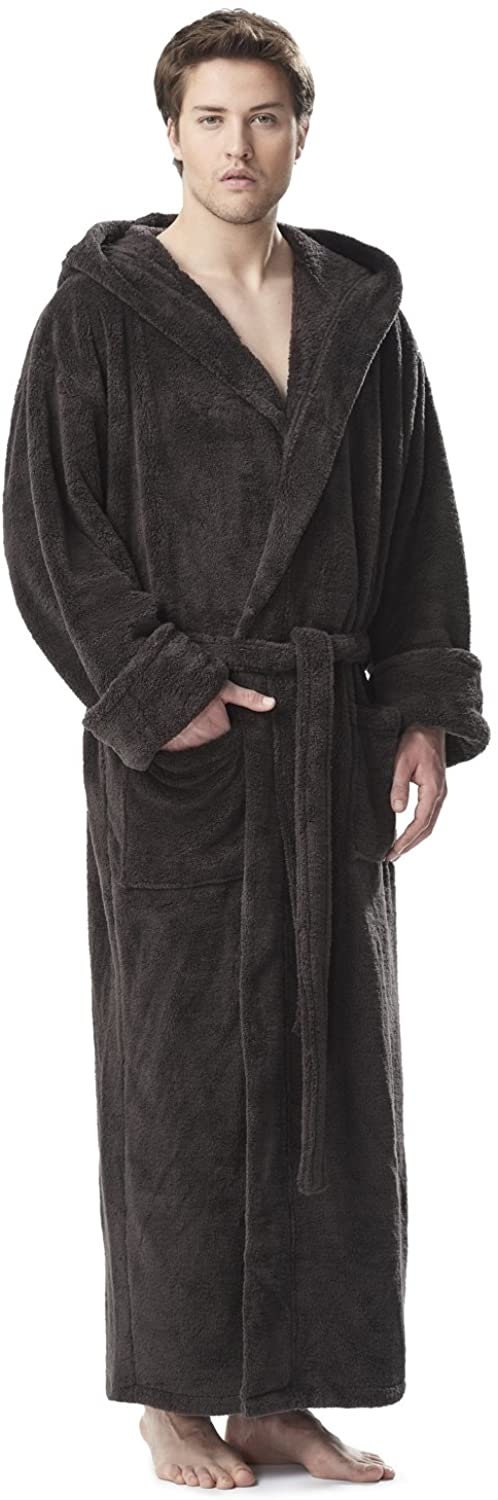 Men's Long Hooded Fleece Floor Length Full Ankle Long Turkish Bathrobe -  Etsy