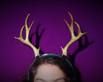 Deer Antlers Cosplay For Headband ~ Reindeer Headset Attachment ~ Headphone Halloween Xmas New Years Gift Pagan Present ~ Nightclub Streamer