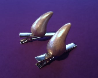 Devil Horn Hair Clips: Polymer Clay Halloween Cosplay Accessory