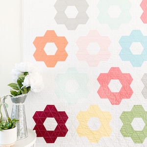 Hexie Blooms Quilt Pattern