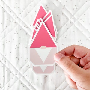 Nordic Gnome Quilt - Pink Vinyl Sticker