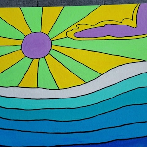 Peaceful Ocean Acrylic Flat Canvas Painting