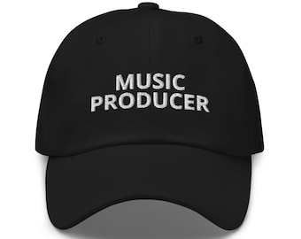 Musikproduzentenhut: Bestickter Dad-Hut aus Baumwolltwill