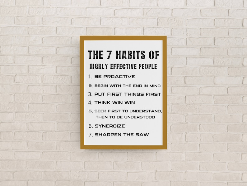 7 Habits of Highly Effective People Print - Inspirational Wall Art (PDF ...